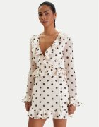 BARDOT Rochie cocktail Frill Detail 60115DB2 Écru Regular Fit
