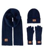 Beverly Hills Polo Club Set căciulă fular și mănuși BHPC-MC-001-AW24 Bleumarin