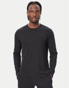 Boss Set bluză cu mânecă lungă și pantaloni scurți 50571392 Negru Regular Fit