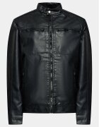BRAVE SOUL Geacă din imitație de piele MJK-JONES Negru Regular Fit