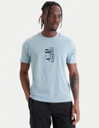 C.P. Company Tricou 20CMTS084A005100W Albastru celest Regular Fit