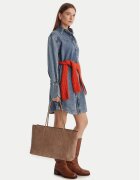 Calvin Klein Geantă Emblem Aop Embossed Suede Tote LV04F3334G