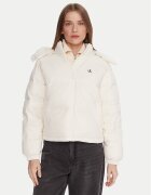 Calvin Klein Jeans Geacă din puf Essential LV047D501G Écru Relaxed Fit