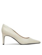 Calvin Klein Pantofi cu toc subțire Pump 70 Pointy Hw Bar Lth HW0HW02561 Écru
