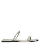 Calvin Klein Şlapi Flat Sandal Squared 2-Bar Lth HW0HW02532 Écru