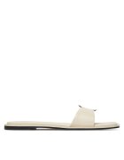 Calvin Klein Şlapi Flat Slide W/Ck Hw Big - Lth HW0HW02482 Écru