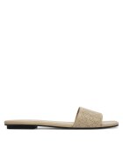 Calvin Klein Şlapi Org Flat Sndl One Bar Lth Aop HW0HW02857