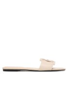Calvin Klein Şlapi Square Flat Sandal Emblem HW0HW03128 Écru