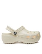 Crocs Şlapi Classic Platform Glitter Clog W 207241 Écru