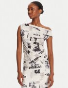 Desigual Bluză Breaking News 25WWTK10 Écru Regular Fit