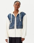 Desigual Bluză Trucker 25WWSK06 Écru Loose Fit