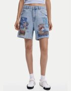 Desigual Pantaloni scurți de blugi Inidan 25SWDD24 Straight Fit