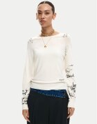 Desigual Pulover Marquette 26SWJF10 Écru Regular Fit