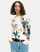 Desigual Pulover Nantes Lacroix 26SWJF35 Écru Regular Fit