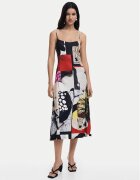 Desigual Rochie de zi Newspaper Coll 25SWVK40 Regular Fit