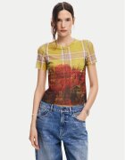 Desigual Tricou Double 24WWTK27 Slim Fit