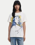 Desigual Tricou Portrait 25WWTK05 Loose Fit