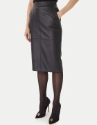 Elisabetta Franchi Fustă din imitație de piele GO-145-57E2 Regular Fit