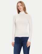 GUESS Bluză cu gât W4BP14 KCGM2 Écru Slim Fit