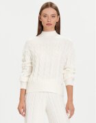 GUESS Bluză cu gât W5BR30 Z1192 Écru Relaxed Fit