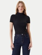 GUESS Bluză cu gât W5YR04 Z0040 Negru Regular Fit