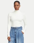 GUESS Bluză cu gât W6BR29 Z1417 Crem Slim Fit