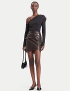 GUESS Fustă din imitație de piele W6BD27 W4251 Slim Fit