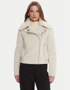 GUESS Geacă biker W5BL35 W2820 Écru Regular Fit