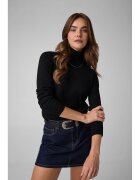 GUESS JEANS Bluză cu gât W6BR03 Z1246 Negru Regular Fit