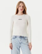 GUESS JEANS Bluză W5YP38 KA0H1 Écru Slim Fit