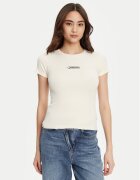 GUESS JEANS Tricou W5YP37 KA0H1 Écru Slim Fit