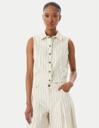 GUESS JEANS Vestă elegantă W6GHZ9 D7961 Écru Slim Fit