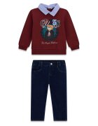 GUESS Set bluză și pantaloni din material N6YG07 K5170 Regular Fit