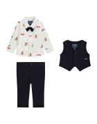 GUESS Set cămașă vestă și pantaloni din material textil I6BG05 K6216 Regular Fit