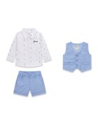 GUESS Set cămașă vestă și pantaloni din material textil I6RG12 WF6P0 Regular Fit
