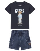 GUESS Set tricou și pantaloni scurți din denim I6GG04 K8HM4 Regular Fit