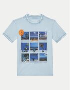 GUESS Tricou L5GI11 K8HM4 Albastru celest Regular Fit
