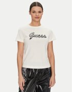 GUESS Tricou V5GI02 K9RM1 Écru Slim Fit