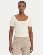 GUESS Tricou V6GP04 K2969 Écru Slim Fit