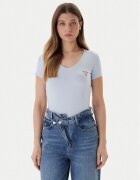 GUESS Tricou W2YI45 J1314 Albastru celest Slim Fit