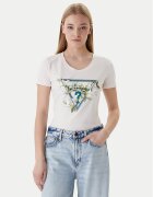 GUESS Tricou W6RI35 J1314 Écru Slim Fit
