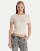GUESS Tricou W6RI39 KCBF1 Écru Regular Fit