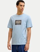 Jack & Jones Tricou Jjrain Tee Ss Crew Neck 12288097 Albastru celest Regular Fit