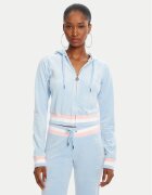 Juicy Couture Bluză Velour Crop JCWAS225351 Albastru celest Regular Fit