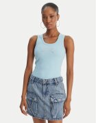 Juicy Couture Top Thin Strap JCWLV126308 Albastru celest Slim Fit