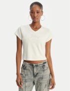Juicy Couture Tricou Capped JCWCT126318 Écru Slim Fit