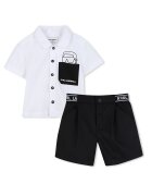 KARL LAGERFELD KIDS Set cămașă și șorturi din material textil Z31077 Regular Fit