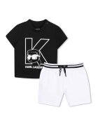 KARL LAGERFELD KIDS Set tricou și pantaloni scurți Z31074 Regular Fit