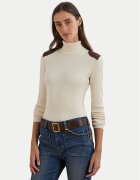 Lauren Ralph Lauren Bluză cu gât 200951386001 Écru Slim Fit