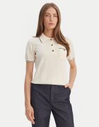 Luisa Spagnoli Tricou polo Miconia 100295 Écru Regular Fit